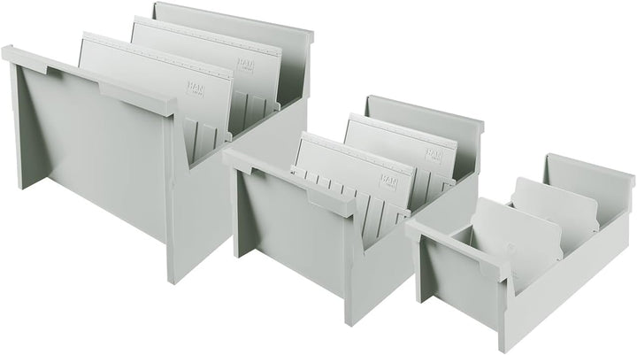 HAN Einhängetrog DIN A4 quer, Karteitrog für 1.000 Karteikarten, inklusive 2 Stützplatten mit Sichtr