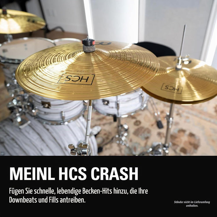Meinl Cymbals HCS Crash 16 Zoll (Video) Schlagzeug Becken – (40,64cm) Messing – Traditionelles Finis