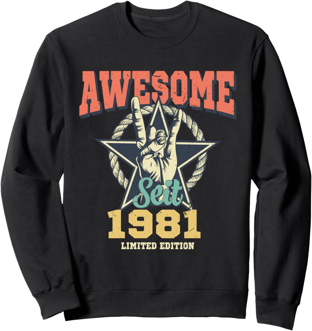 Awesome Since 1981 Jahrgang 39 Geburtstag Geschenk Vintage Sweatshirt