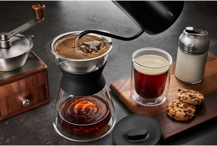 GEFU Kaffeebereiter BUTIO THERMO – Doppelwandige Glaskaraffe mit Permanentfilter | 500ml für 4 Tasse