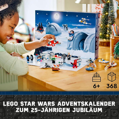 LEGO Star Wars Adventskalender 2024, 18 Mini-Modelle und 6 Charaktere zum Sammeln, Vorweihnachtsgesc