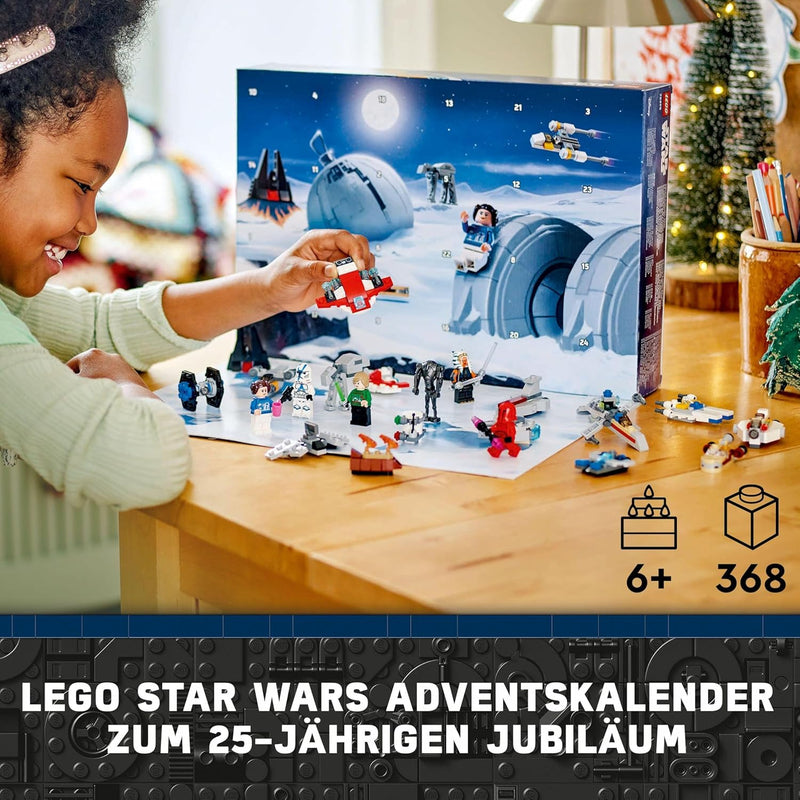 LEGO Star Wars Adventskalender 2024, 18 Mini-Modelle und 6 Charaktere zum Sammeln, Vorweihnachtsgesc