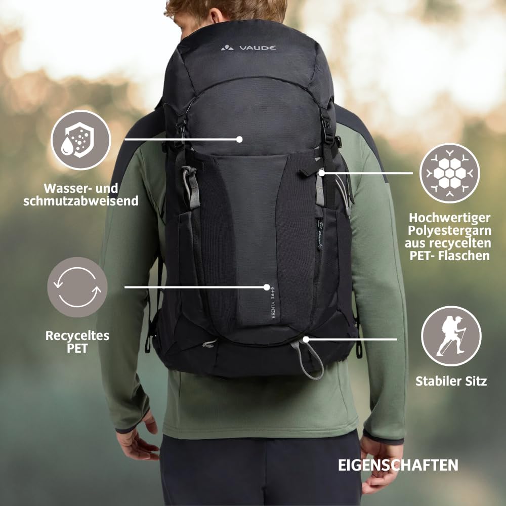 VAUDE Brenta 36+6 – Wanderrucksack fu?r Damen & Herren 42 Liter, Aeroflex 3D Belu?ftung & ErgoShape-
