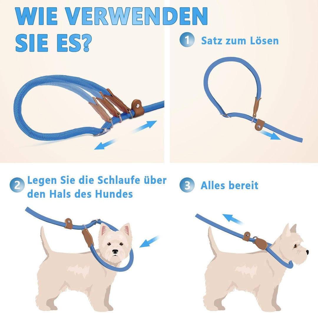 Supet hundeleine grosse Hunde Retrieverleine mit zugstopp Moxonleine Dauerhafte Weiche Geflochten mi