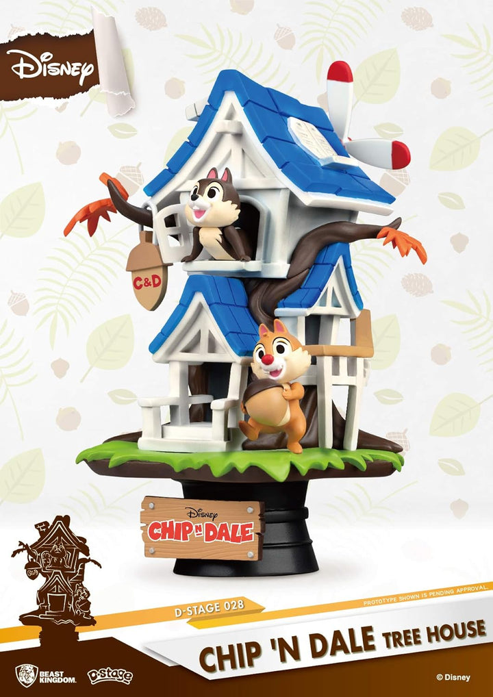 Beast Kingdom Toys Disney Summer Series D-Stage PVC Diorama Chip 'n Dale Tree House 16 cm, DS-028