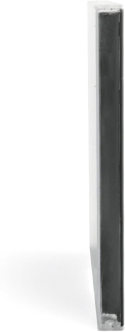 ENERGMiX CD Jewelcase/CD Hüllen/CD Leer Hüllen für 1 CD/DVD, transparent, Tray schwarz (10mm) 100 St