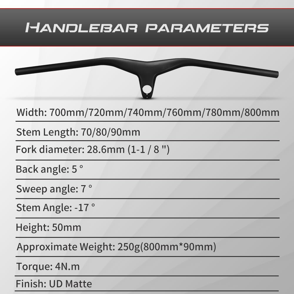 Alfa Pasca mtb lenker carbon 1-1/8" mtb lenker riser carbon Integrierte UD matt 720 * 70mm mountainb