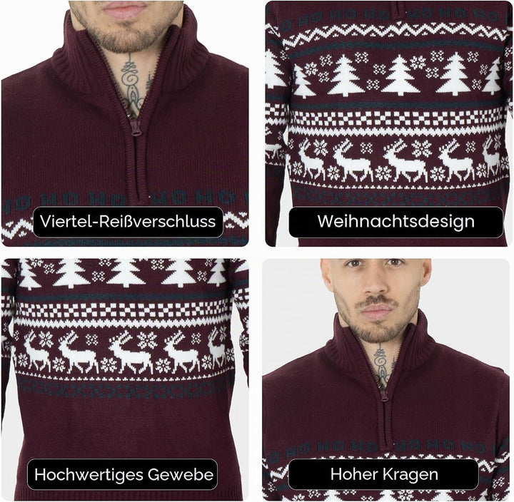 NOROZE Herren Weihnachten Pullover Neuheit Faire Insel Jumper Grobstrick Pulli für Frauen Unisex M B