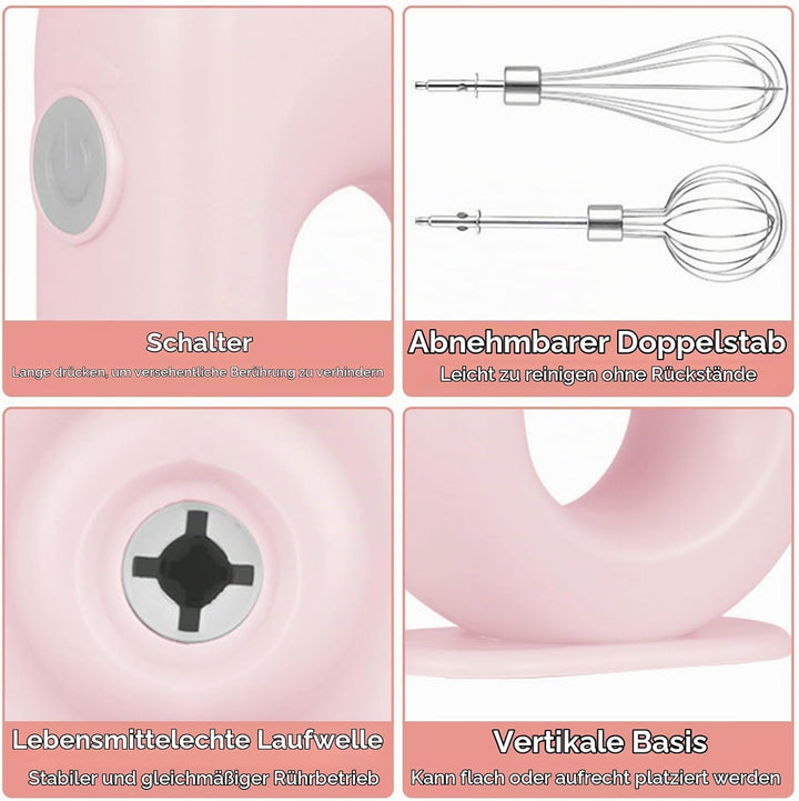 Schnurloser Handmixer, Mini-Elektro-Handmixer, Wiederaufladbarer USB-Mini-Ei-Schläger Für Den Hausha