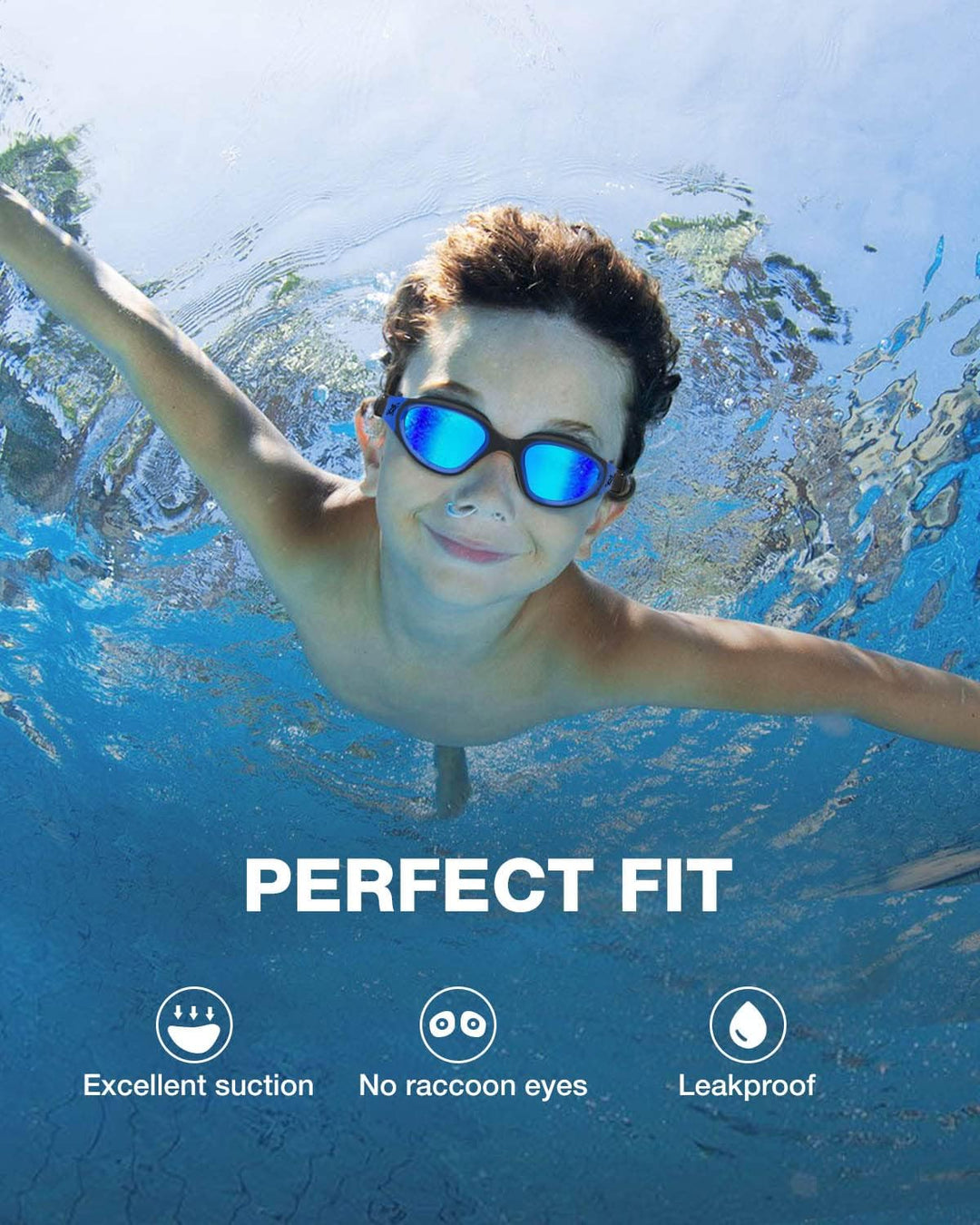 ZIONOR Schwimmbrille Kinder, G1MINI Polarisiert/non Polarisiert Komfortabel Kinder Schwimmbrille, An