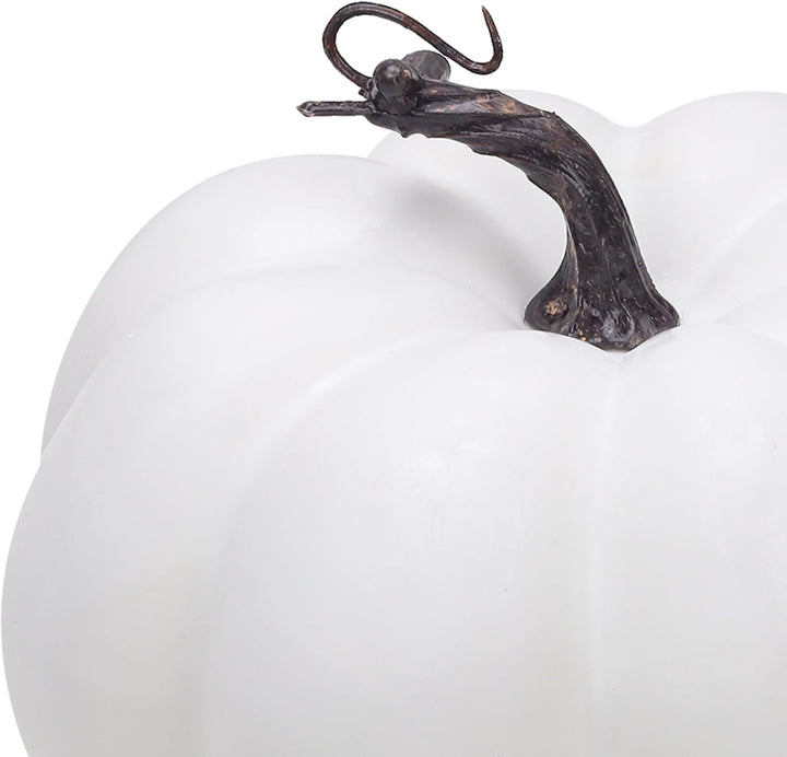 Quancru 20cm Weisse Künstliche Kürbis Simuliert Herbst Dekor Realistisch DIY Erntedankfest Halloween