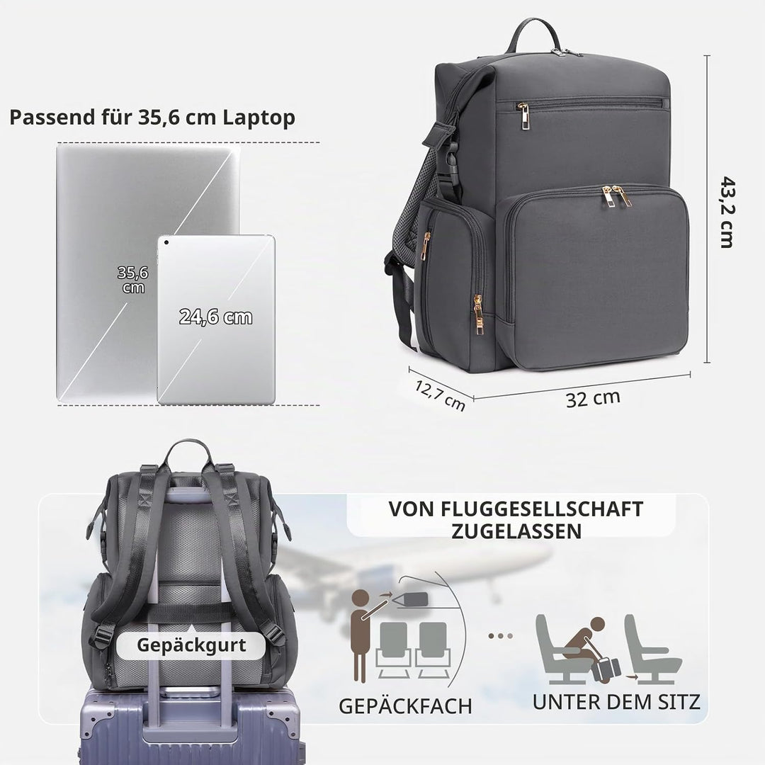 CEI-CEI Neopren Wickelrucksack Grosse Wickeltasche für Neugeborene, wasserdichter Reise-Rucksack für