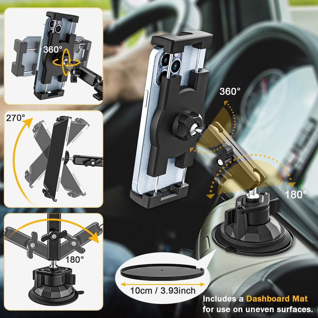 Robust Auto Tablet Halterung Starkem Saugnapf - Tablet Autohalterung Vorne, Armaturenbrett Windschut