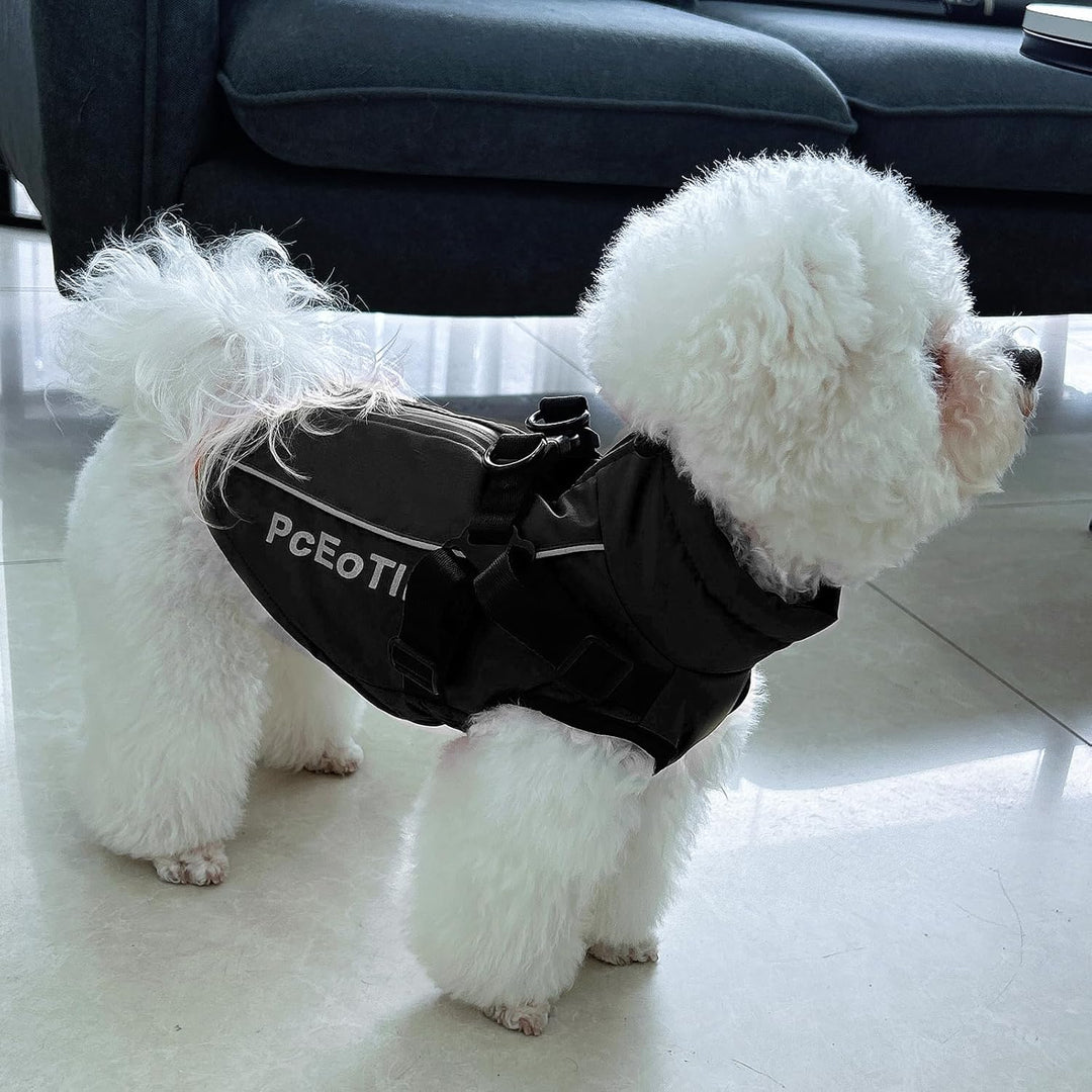 PcEoTllar Wasserdichter Hundemantel für kleine Hunde, warme reflektierende Jacke mit Geschirr für de