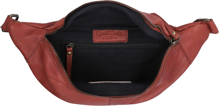 Gusti Brusttasche Leder - Cillian Damen und Herren Gürteltasche Hüfttasche Bauchtasche Brustbeutel F