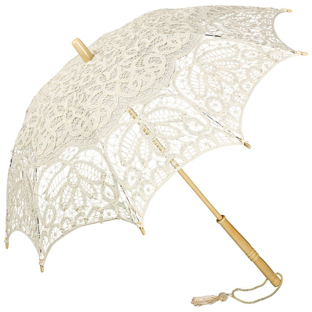 VON LILIENFELD Hochzeitsschirm Brautschirm Vivienne Spitze Deko Sonnenschirm Accessoire creme, creme
