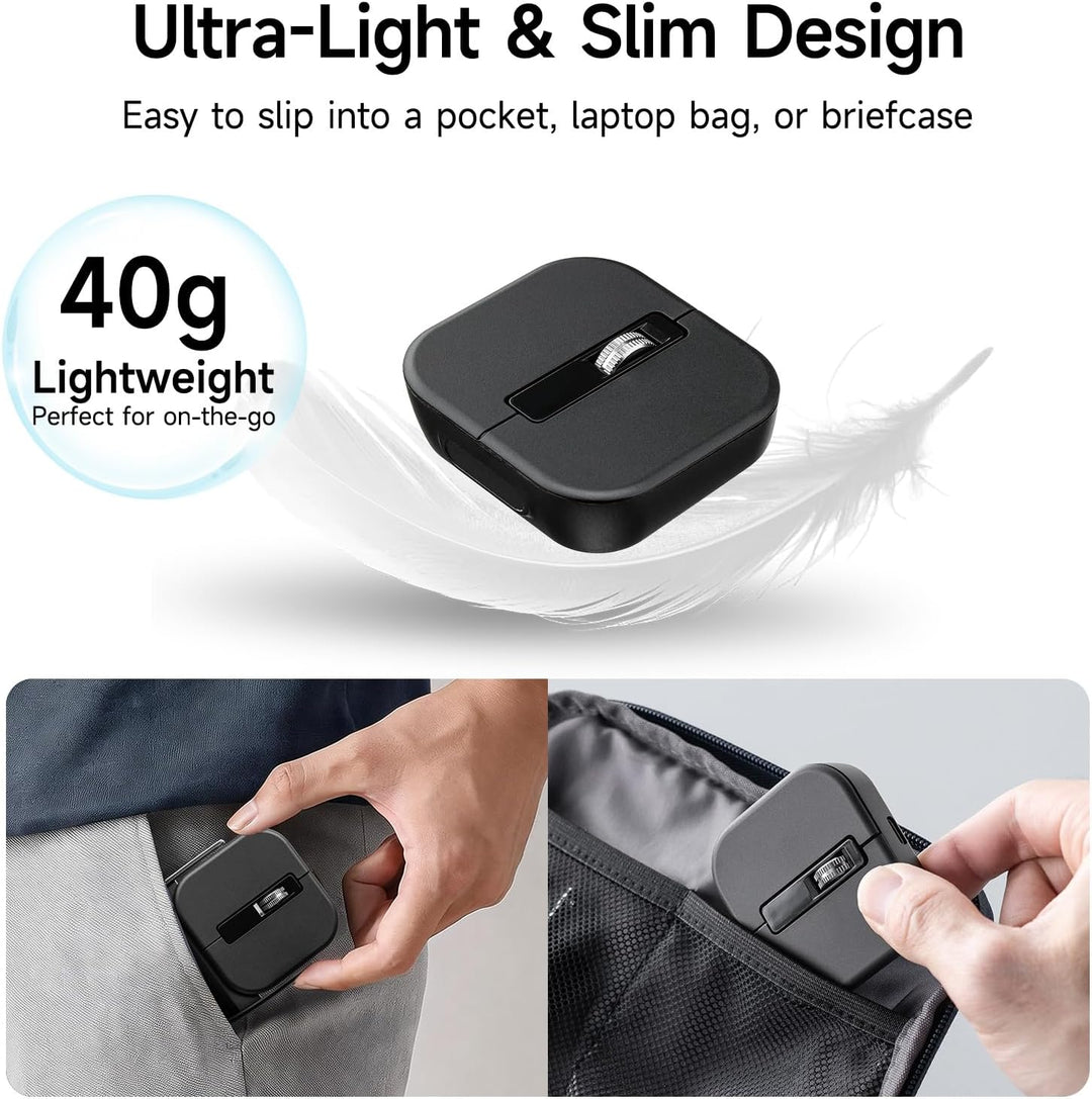 SANWA Mini Maus Kabellos, 2-in-1 Reisemaus mit Handballenauflage, Bluetooth 5.4 + 2,4G Funkmaus für