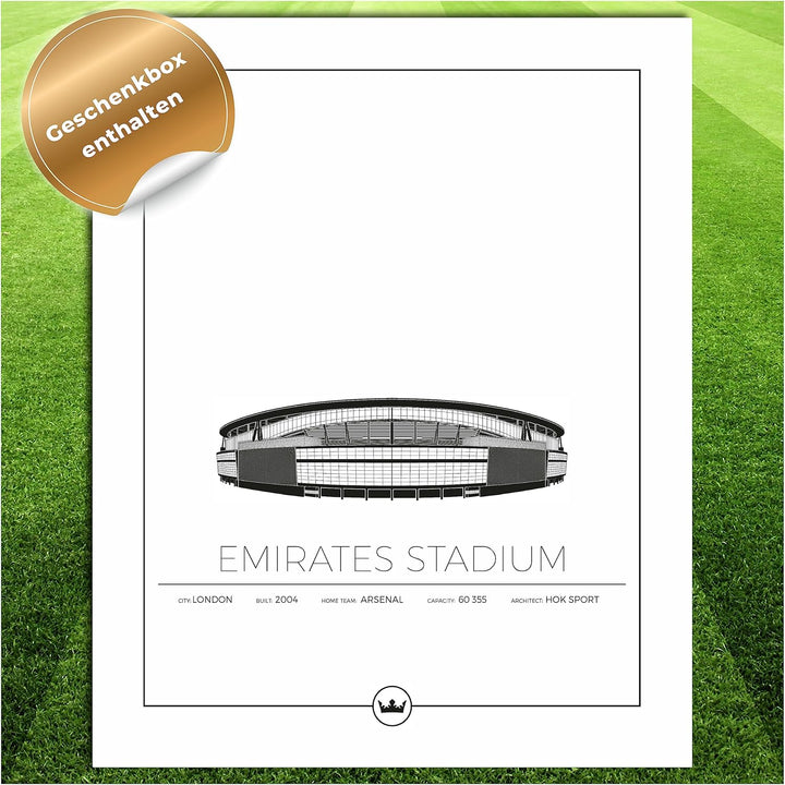 Sverigemotiv Fussballstadion-Wandkunstdruck – Fussballgeschenke für Jungen, Mädchen, Männer – Beste