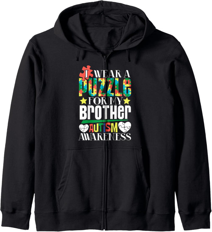 Autism Presents Family I Wear For My Brother Autistic Kids Kapuzenjacke