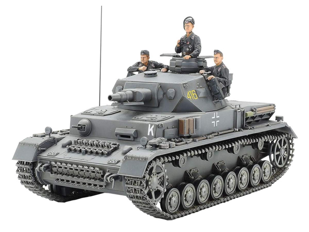 TAMIYA 35374-000 1:35 Deutscher Panzerkampfwagen IV Ausführung F L24/75mm, Modellbausatz, Plastikbau