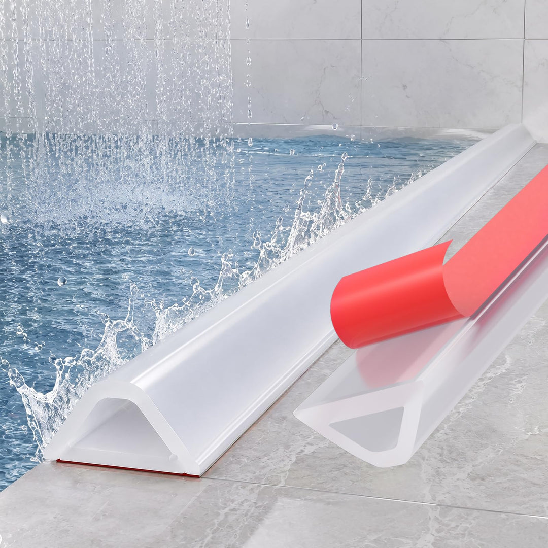 100cm Schwallschutzleiste Dusche Selbstklebend Transparent - Silikon Wasserstopper Dusche Boden, Nas