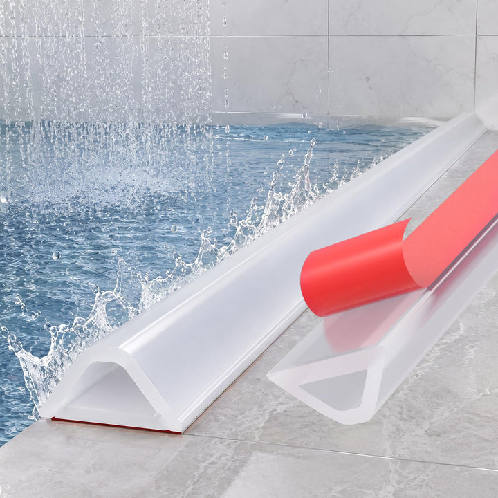 100cm Schwallschutzleiste Dusche Selbstklebend Transparent - Silikon Wasserstopper Dusche Boden, Nas
