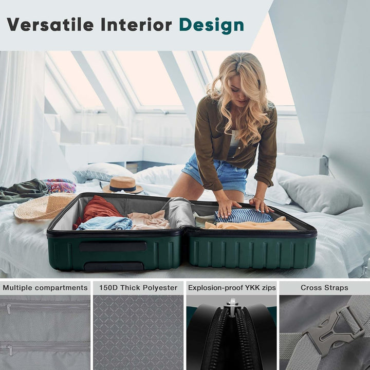 SHOWKOO Koffer Gross 75cm Hartschale Leicht Reisekoffer Polycarbonat Erweiterbar Haltbar Trolley Han