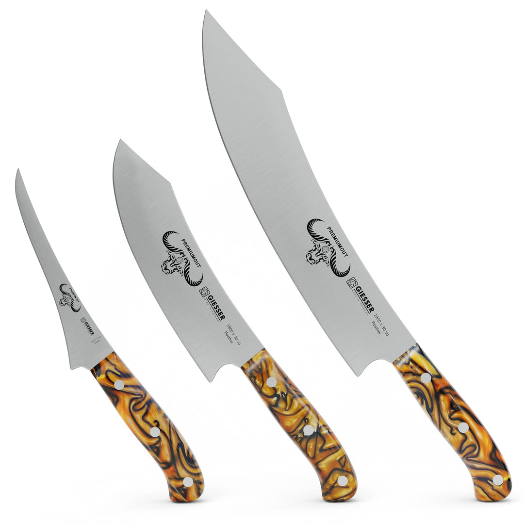 Giesser seit 1776 - Made in Germany - PremiumCut Spicy Orange Messerset 3 teilig Kochmesser 20 cm Ba
