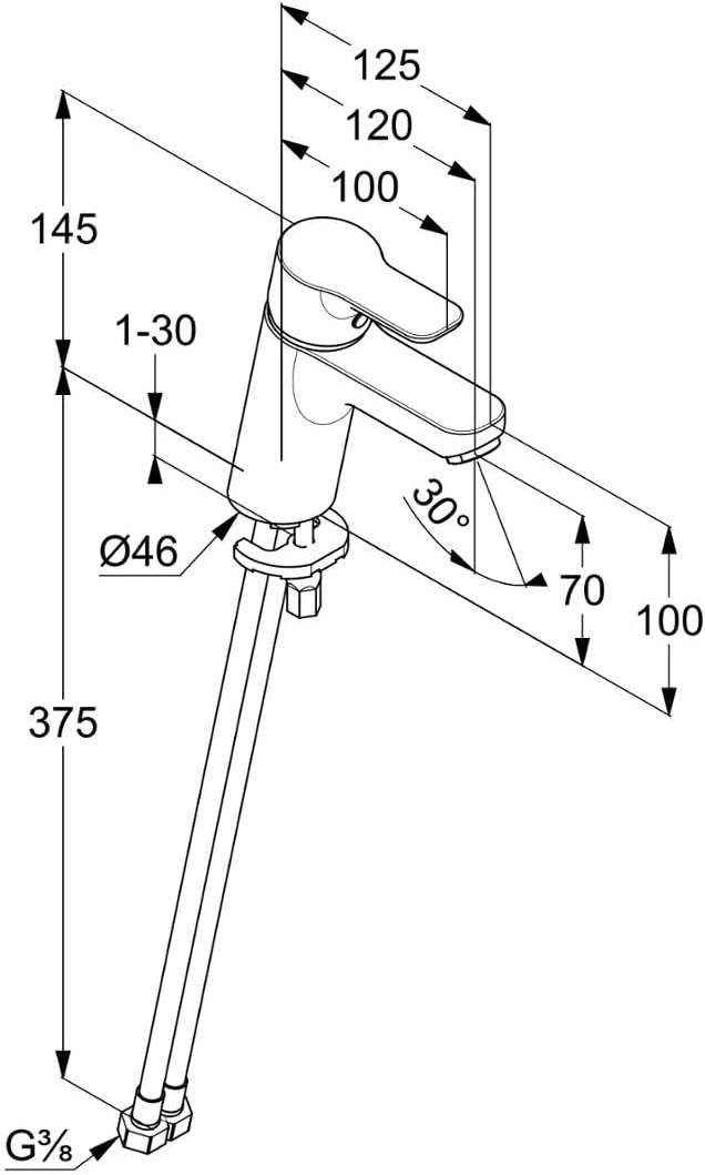 KLUDI Pure&Easy 370280565 Waschtischarmatur, Chrom