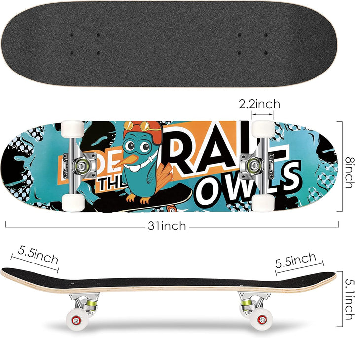 WeSkate Jugendliche, Jungen, Mädchen, Teenager, Erwachsene 3108-1-eu Skateboard 31x8 Zoll skateboard