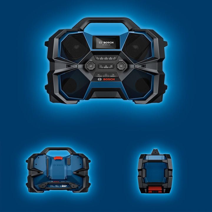 Bosch Professional 18V/12V System Akku-Baustellenradio GPB 18VH-6 SRC (Laden im Werkzeug für 18V & 1