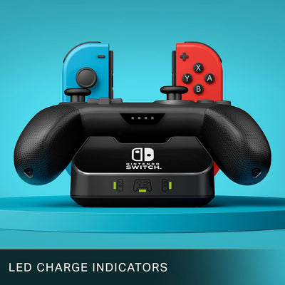 PowerA Controller-Ladestation für Nintendo Switch Schwarz Single, Schwarz Single