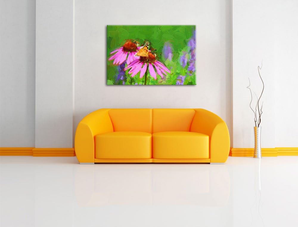 Pixxprint Frühlingswiese als Leinwandbild/Grösse: 100x70 cm/Wandbild/Kunstdruck/fertig bespannt, 100