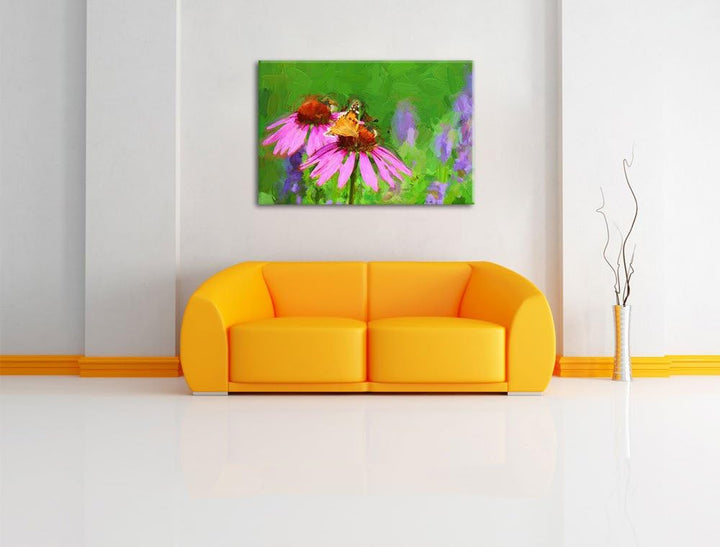 Pixxprint Frühlingswiese als Leinwandbild/Grösse: 100x70 cm/Wandbild/Kunstdruck/fertig bespannt, 100