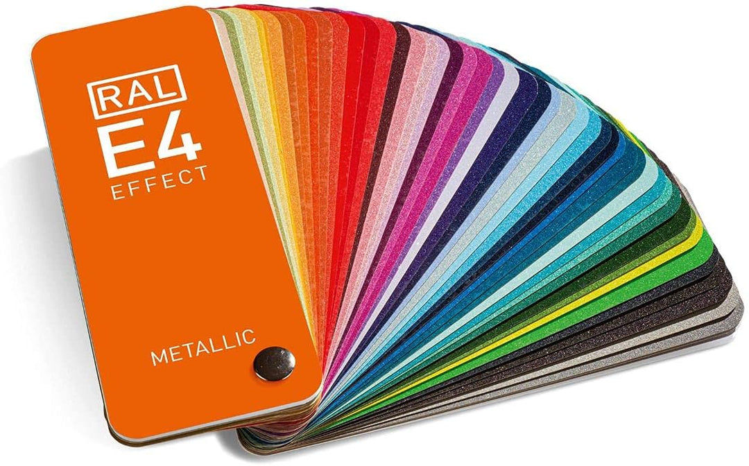 RAL E4 Farbfächer, 70 Metallic-Farben, ganzseitige Farbmuster,