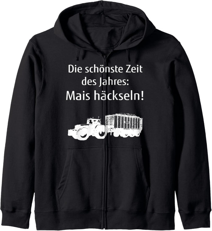 Mais häckseln Landwirt Bauer Lohnunternehmer Traktor Trecker Kapuzenjacke