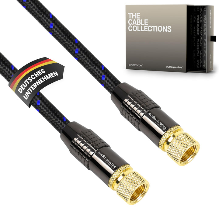 audio pirates RG6 Koaxialkabel – SAT-Kabel mit geraden F-Steckern – Doppelt geschirmtes Koaxialkabel