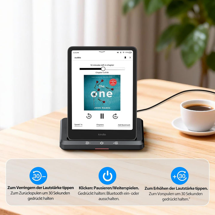 Kabelloses Ladedock mit Integriertem Hörbuch-Lautsprecher, Kompatibel mit Kindle Paperwhite Signatur
