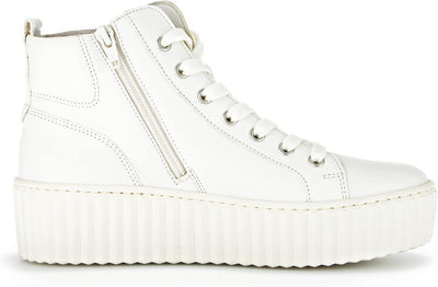 Gabor Damen High-Top Sneaker, Frauen Halbschuhe,Wechselfussbett 38 EU Weiss Latte, 38 EU Weiss Latte