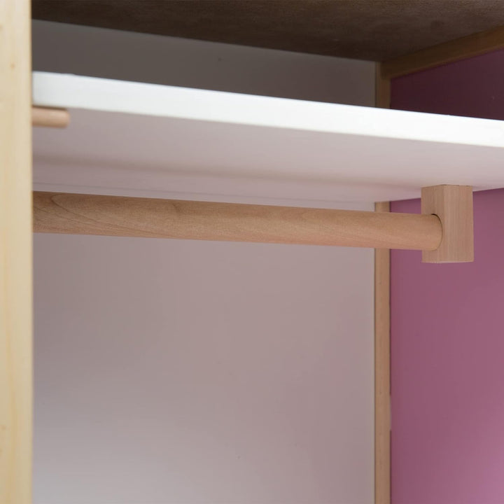 roba Puppenkleiderschrank 'Scarlett', zum Verstauen von Puppenkleidung und Zubehör, weiss lackiert,