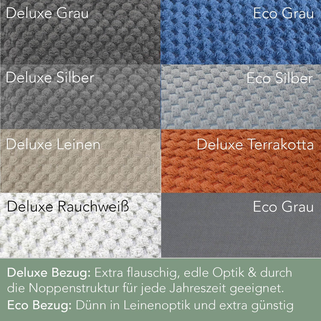 Traumreiter Seitenschläferkissen Visco M mit Bezug Silber. Hybrid Kissen + 1cm Memory Foam. U Form S