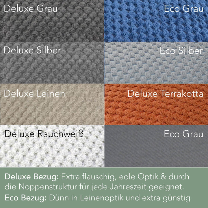 Traumreiter Seitenschläferkissen Visco M mit Bezug Silber. Hybrid Kissen + 1cm Memory Foam. U Form S