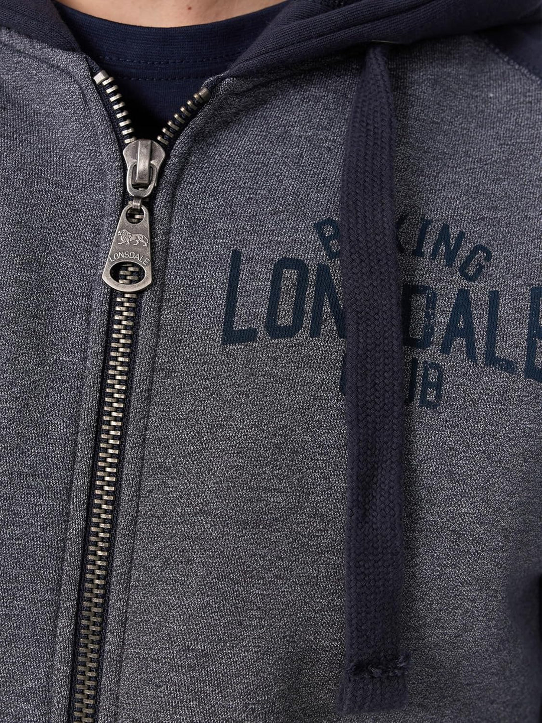 Lonsdale London Slough Männer Kapuzenjacke blau meliert Streetwear M Blau Meliert, M Blau Meliert