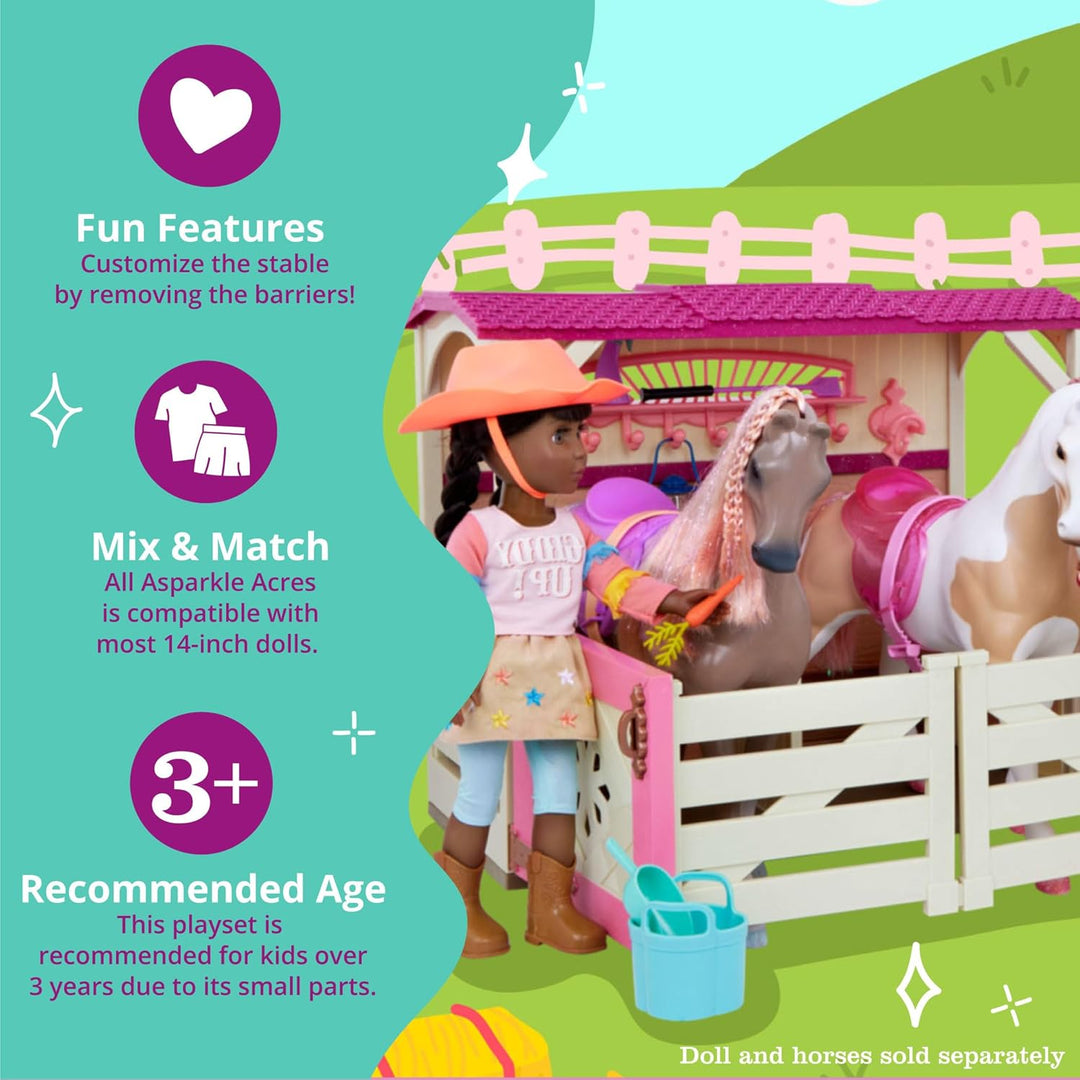 Glitter Girls - Alle Asparkle Acres - Spielset Pferdestall - Spielset für 36 cm grosse Puppen und Sp