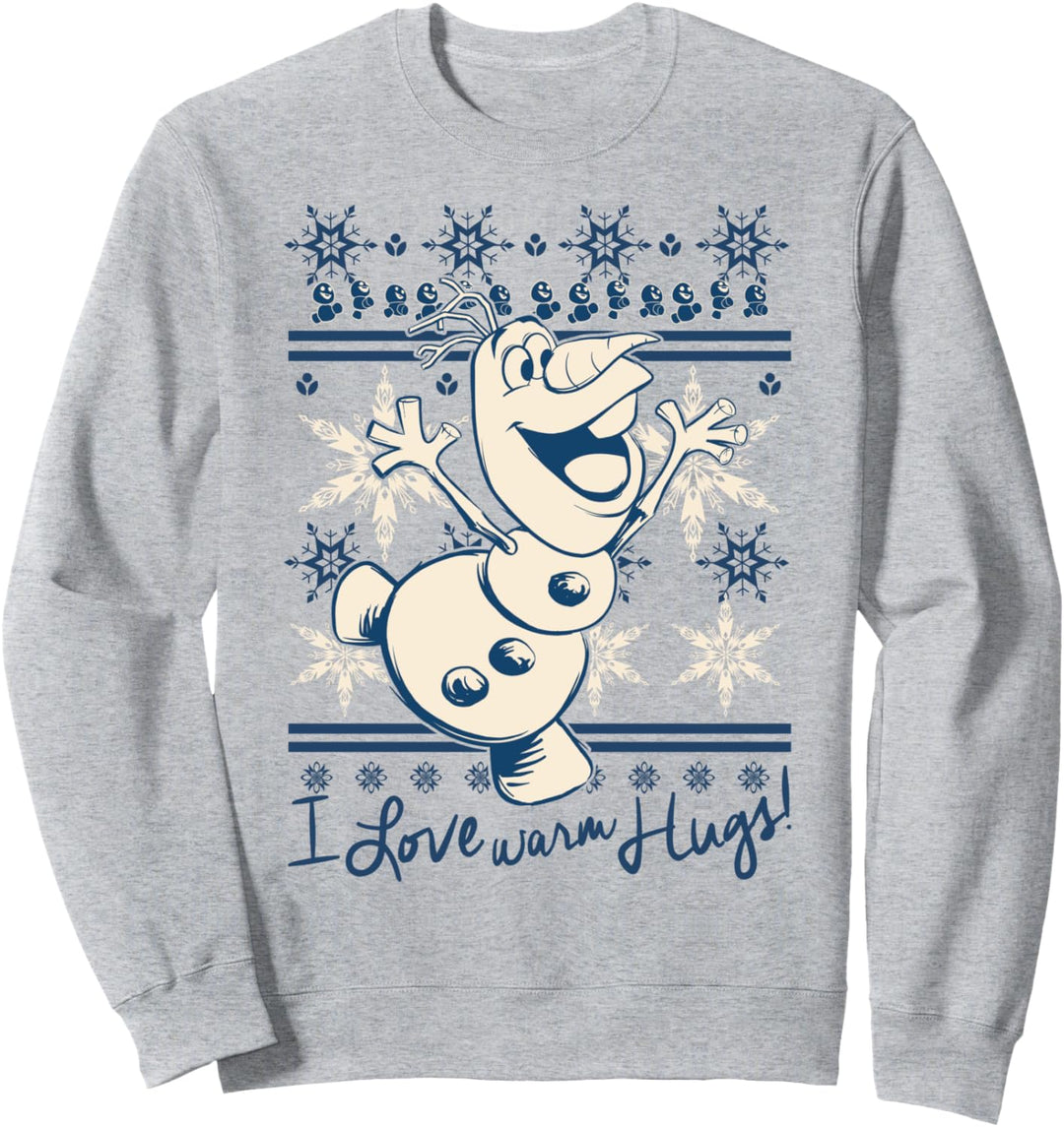 Disney Frozen Olaf Warm Hugs Holiday Pattern Sweatshirt