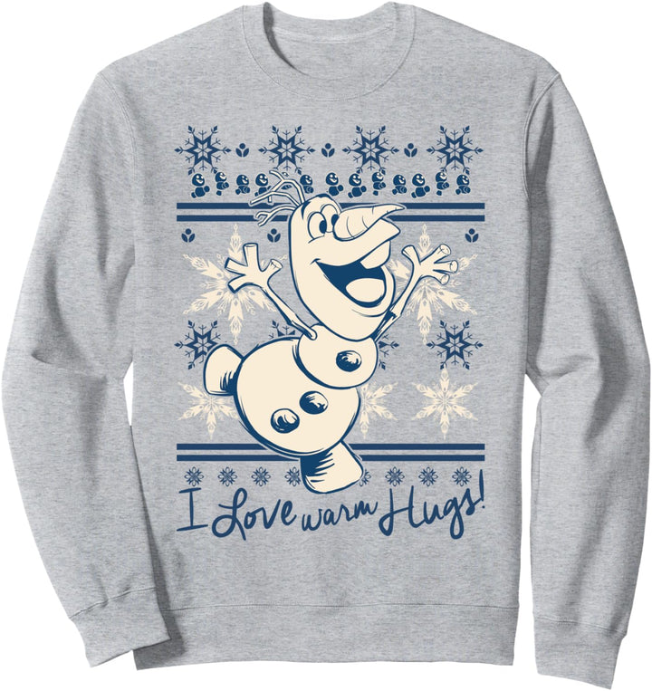 Disney Frozen Olaf Warm Hugs Holiday Pattern Sweatshirt