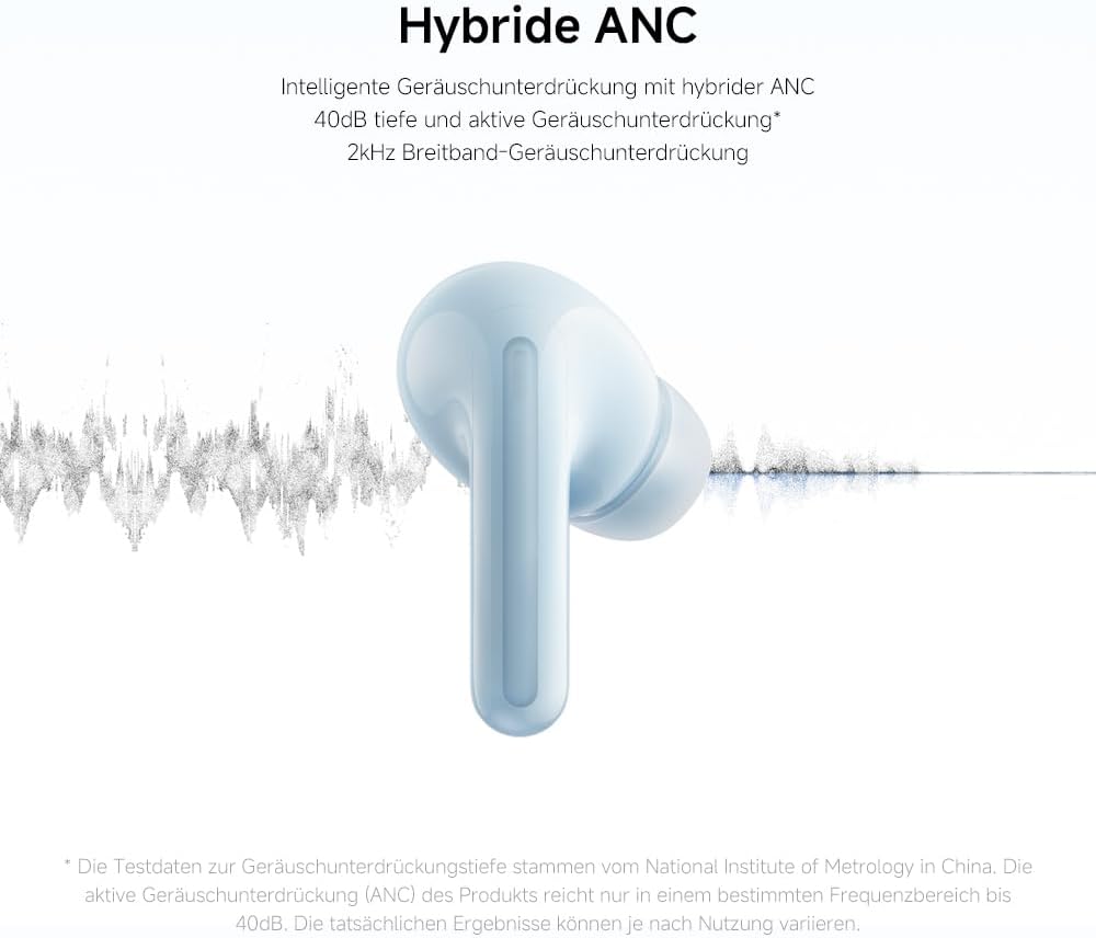 Redmi Buds 6 Lite - In-Ear Kopfhörer, dynamisches 40dB Active Noise Cancellation, bis 37 Stunden Akk