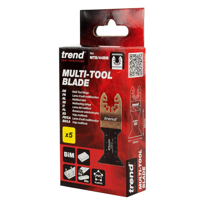 Trend Multi-Tool Sägeblätter, 5er-Pack, 44 mm Feinzahn Bi-Metall für Holz, Metall & Kunststoff, Univ