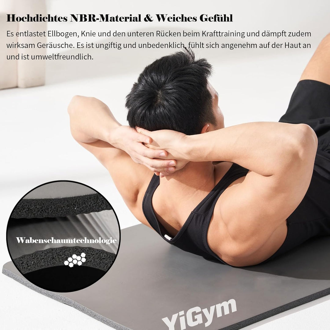 Gymnastikmatte 195x61x1,2cm NBR Yogamatte Dicke Fitnessmatte | Mit Tragegurt, für Home Gym Bodenturn