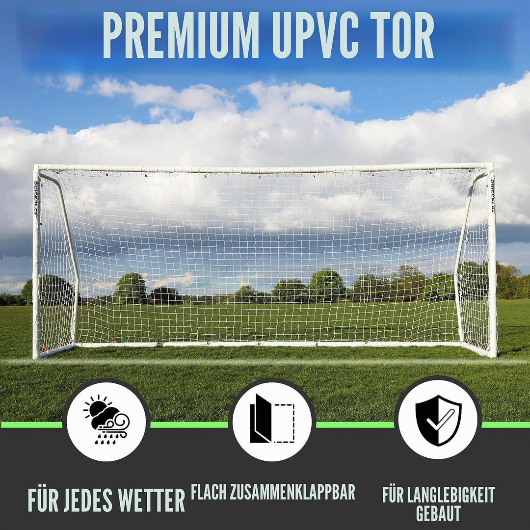 QUICKPLAY Q-Fold Match Fussballtor für Garten Kinder und Erwachsene | 30 Sekunden faltbares für einf
